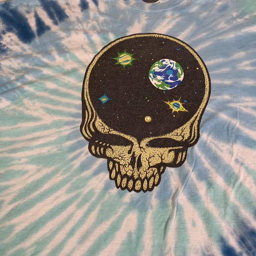 Grateful Dead Shirt Mens XL Blue Tie Dye Space Skull Cosmic Graphic Tee SS - Picture 2 of 7